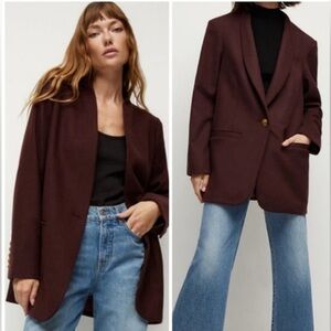 Veronica Beard TAL WOOL-CASHMERE DICKEY COAT IN DEEP MERLOT
